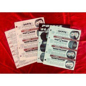 1972 Marsh’s Racing Tires Price Sheets Sprinter Rain Tire Gold Digger Moneymaker